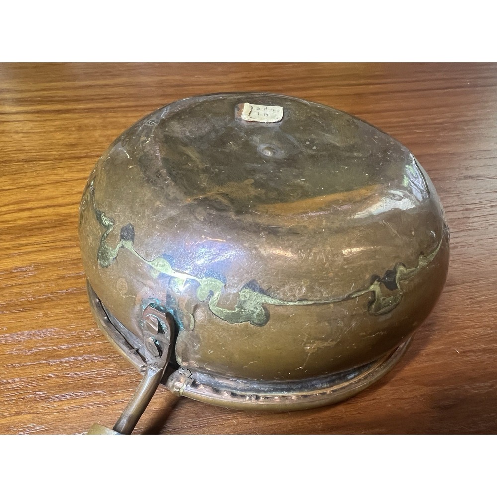 Vintage Copper Saucepan 1 Pt 5in Round w/ Long Wood Handle Made in Holland 1950s - Picture 4 of 6